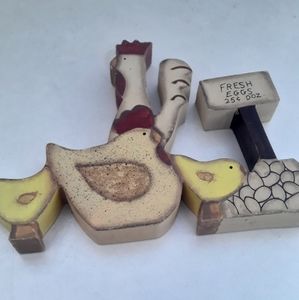 Rooster and Chickens Wooden figurine